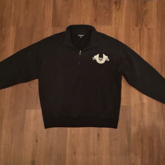 True Religion Half Zip Activewear Pull Over Jacket Embroidered Logo - Picture 1 of 6